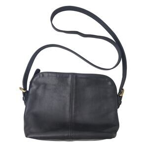 Vintage Coach Crossbody Bag in Black Leather Made in USA
